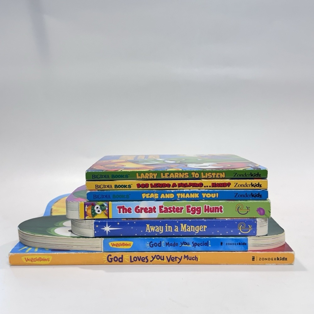 Veggie Tales Board Book Lot of 7 Includes 2 Sound Books Big Idea y2k Zonder Kidz
